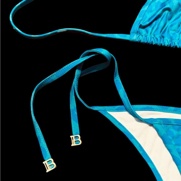 Balmain***Blue Azure Bikini Set Swimsuit***Small $480 - Picture 6 of 10